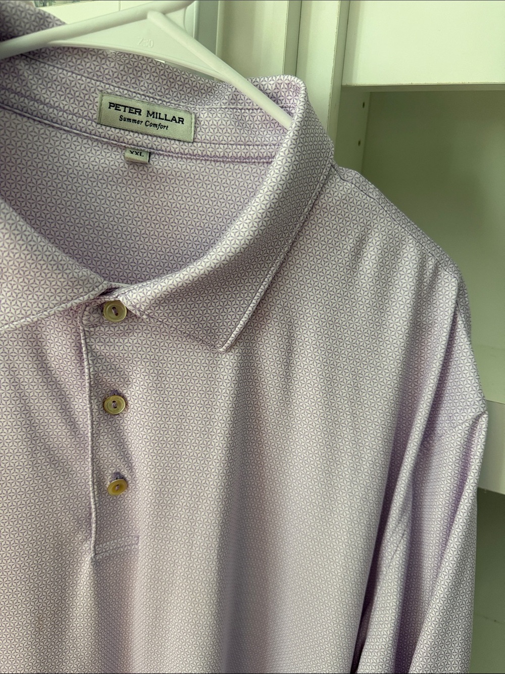 Mens Peter Millar Rizzo Performance Jersey Summer Comfort Polo XXL Moon Flower - Picture 3 of 7